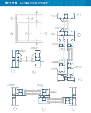 Push-and-pull series - GR80 thermal insulation push-and-pull assembly diagram