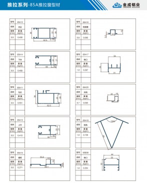 85A sliding window profile diagram