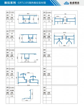 Push-and-pull series - GRTL105 thermal insulation push-and-pull profile diagram