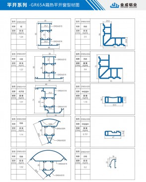 Side-hung series - GR65A thermal insulation casement window profile diagram