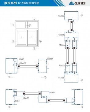85A推拉窗组装图
