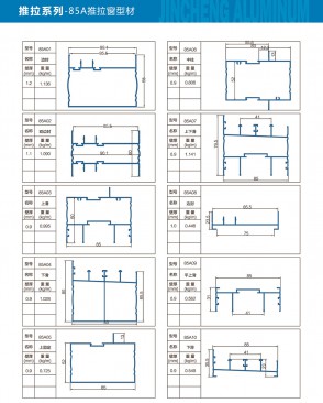 85A sliding window profile diagram