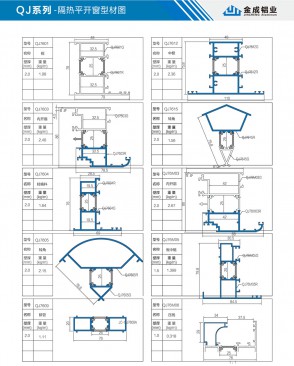 QJ series - NX90 thermal insulation casement window profile diagram