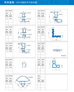 平开系列-GR50隔热平开型材图