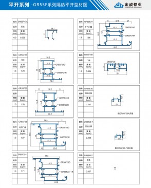 平开系列-GR55F隔热平开型材图