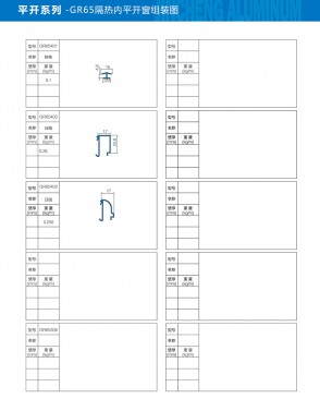 Side-hung series - GR65 thermal insulation in-swinging casement window assembly diagram